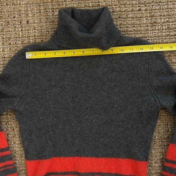 Y2K Theory Cashmere Sweater – Gray & Poppy Red Stripes, Size M, Vintage - Picture 3 of 8